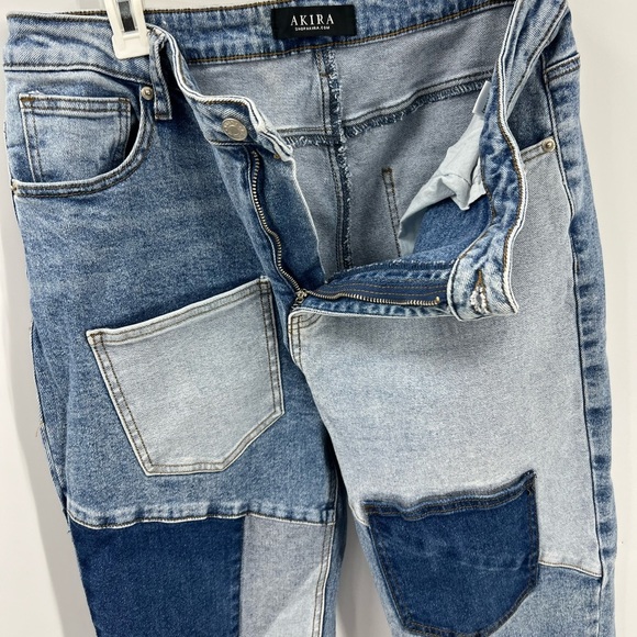 Akira deconstructed, patchwork, frayed bell, bottom, jeans, 17/32 - Picture 11 of 12